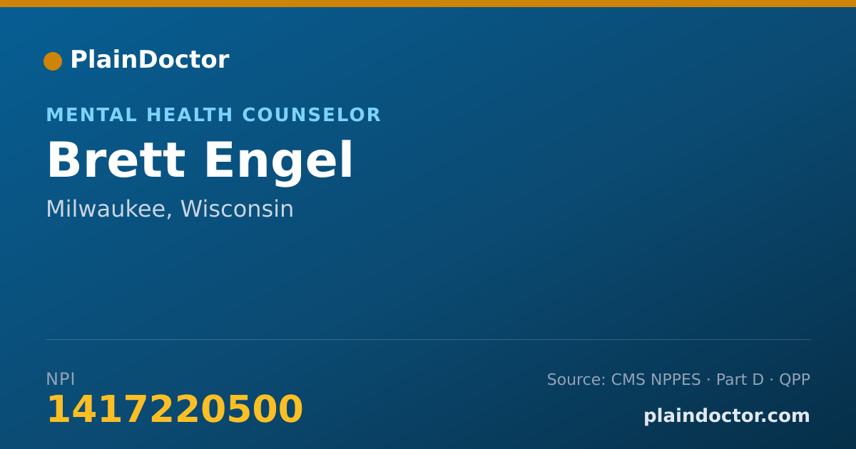Shareable card for Brett Engel - Mental Health Counselor, Milwaukee, WI