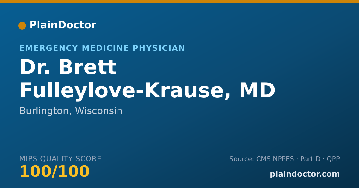 Shareable card for Brett Fulleylove-Krause, MD - Emergency Medicine Physician, Burlington, WI