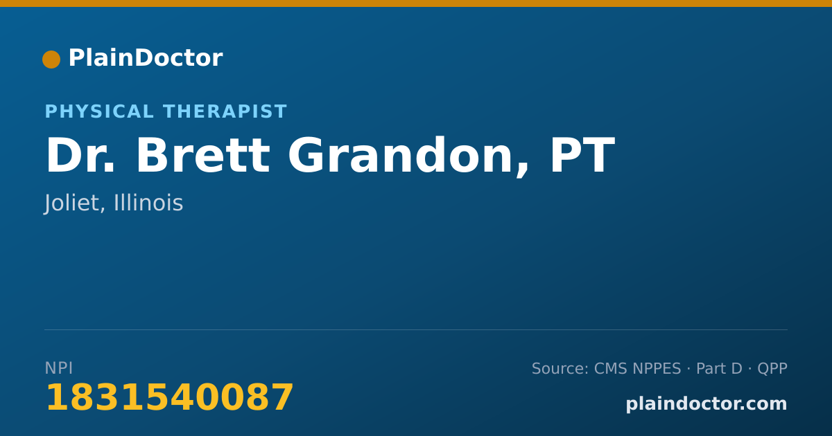 Shareable card for Brett Grandon, PT - Physical Therapist, Joliet, IL