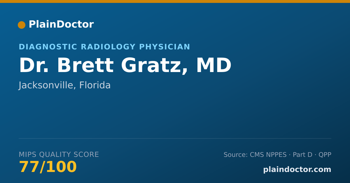 Shareable card for Brett Gratz, MD - Diagnostic Radiology Physician, Jacksonville, FL