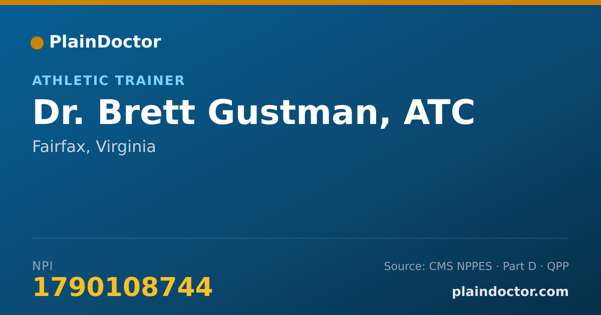 Shareable card for Brett Gustman, ATC - Athletic Trainer, Fairfax, VA