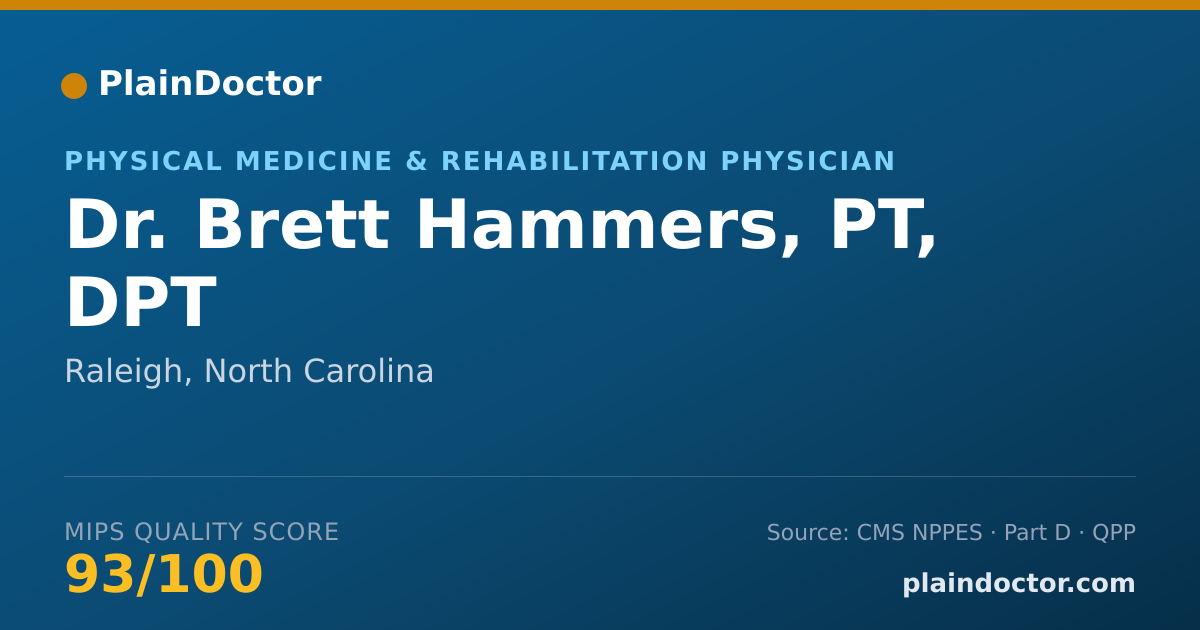 Shareable card for Brett Hammers, PT, DPT - Physical Medicine & Rehabilitation Physician, Raleigh, NC