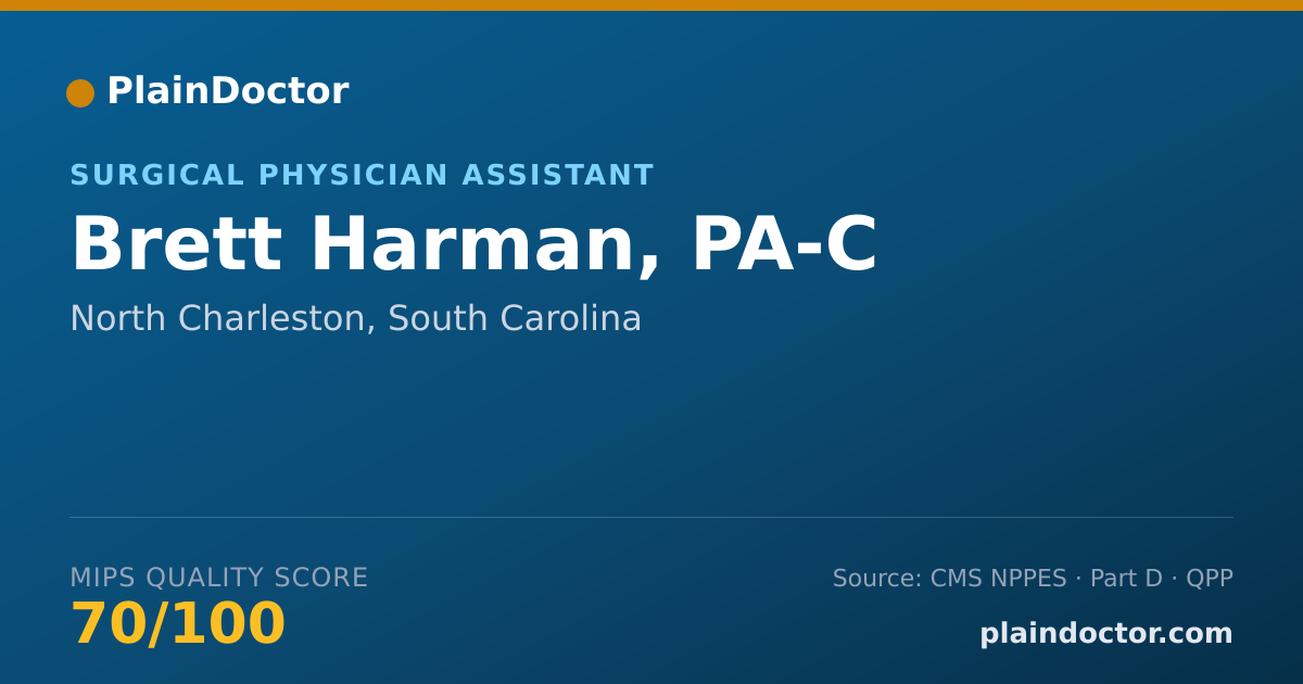 Shareable card for Brett Harman, PA-C - Surgical Physician Assistant, North Charleston, SC