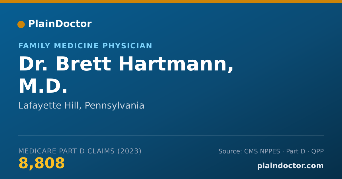 Shareable card for Brett Hartmann, M.D. - Family Medicine Physician, Lafayette Hill, PA