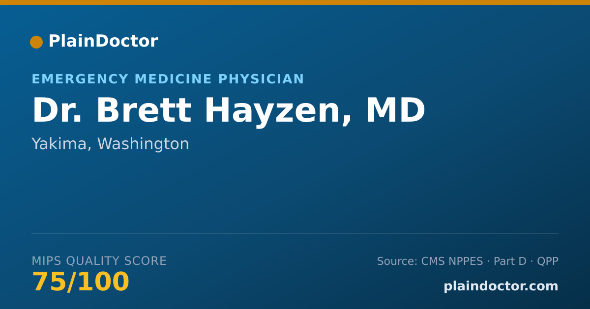 Shareable card for Brett Hayzen, MD - Emergency Medicine Physician, Yakima, WA