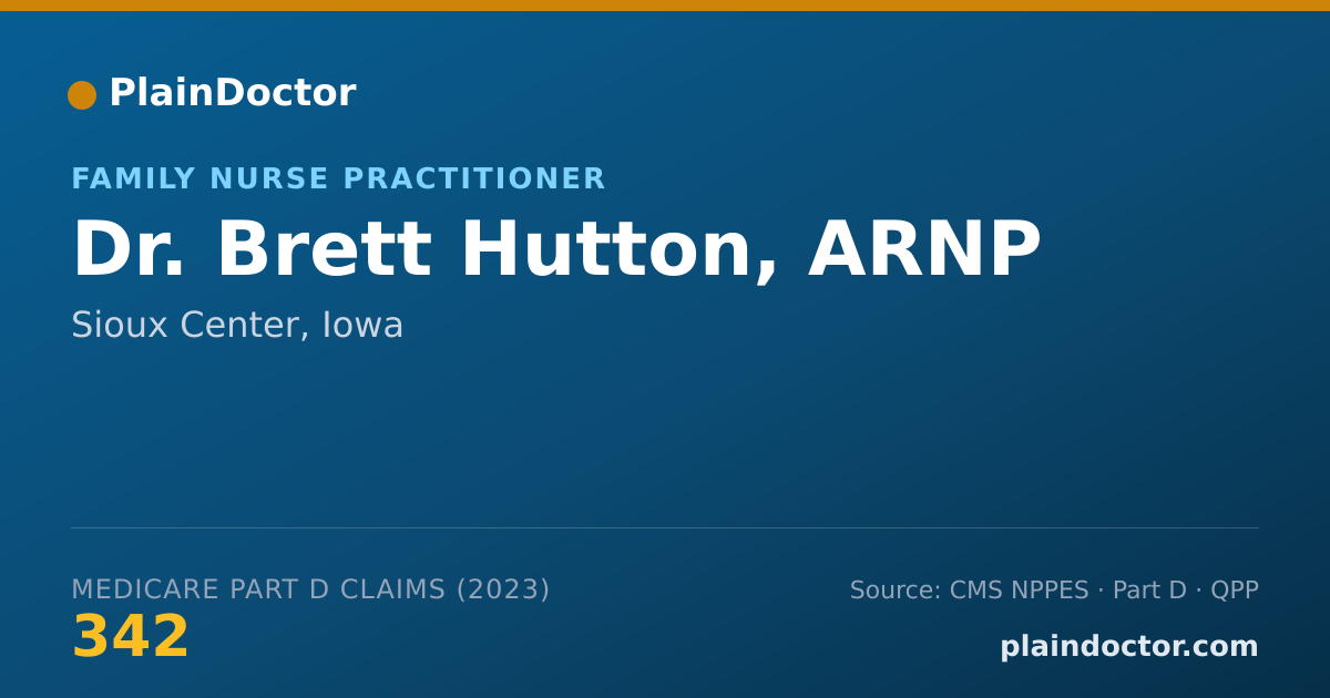 Shareable card for Brett Hutton, ARNP - Family Nurse Practitioner, Sioux Center, IA