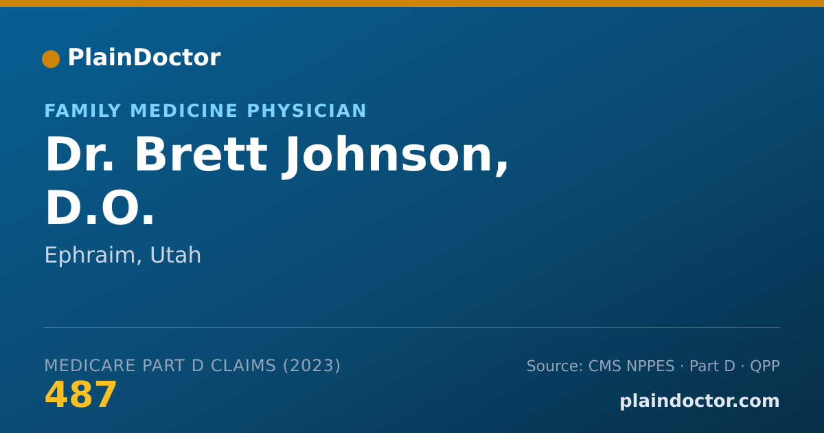Shareable card for Brett Johnson, D.O. - Family Medicine Physician, Ephraim, UT