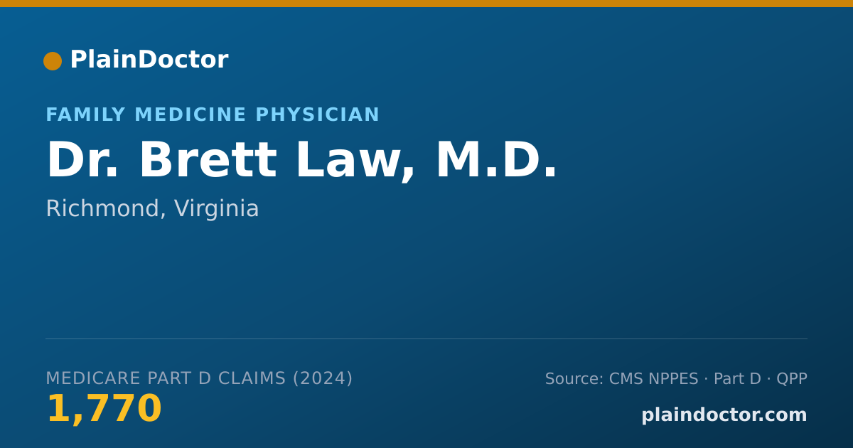 Shareable card for Brett Law, M.D. - Family Medicine Physician, Richmond, VA