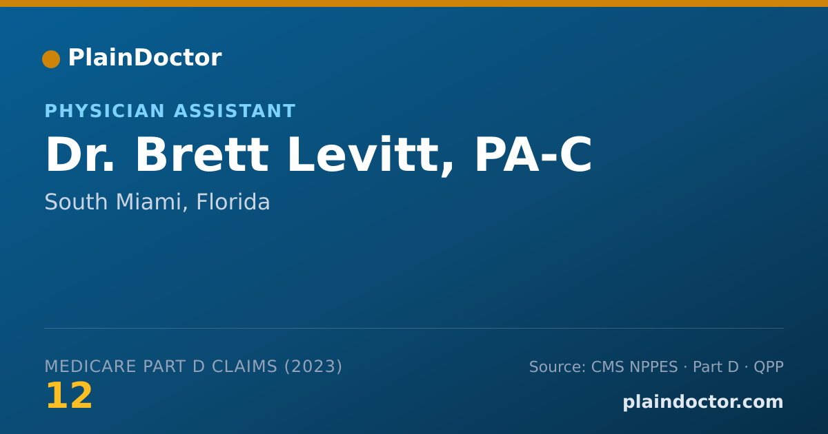 Shareable card for Brett Levitt, PA-C - Physician Assistant, South Miami, FL