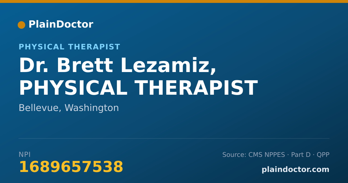 Shareable card for Brett Lezamiz, PHYSICAL THERAPIST - Physical Therapist, Bellevue, WA