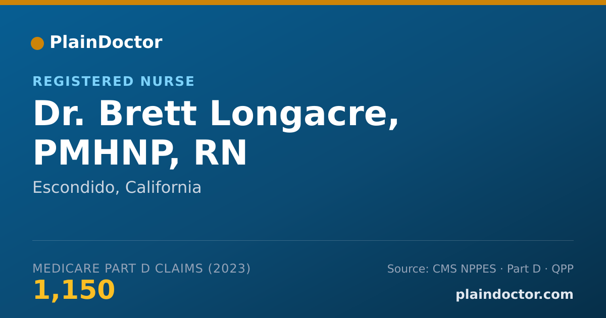 Shareable card for Brett Longacre, PMHNP, RN - Registered Nurse, Escondido, CA