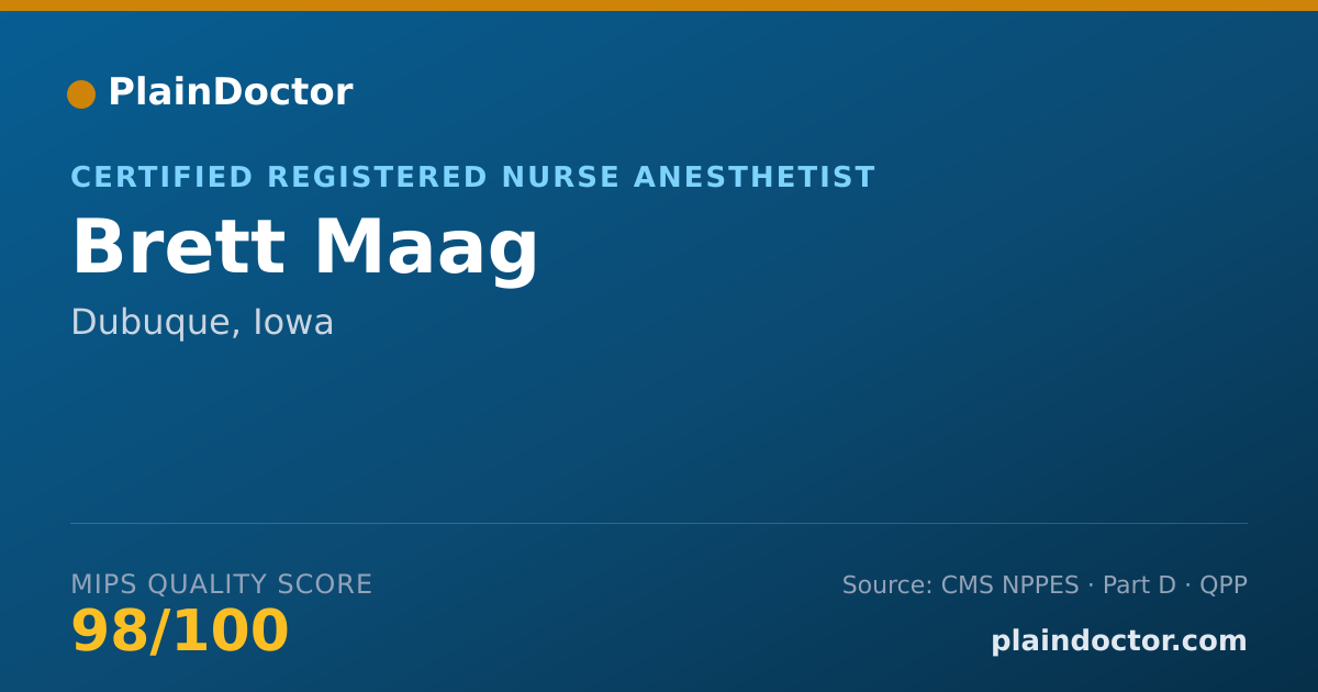 Shareable card for Brett Maag - Certified Registered Nurse Anesthetist, Dubuque, IA