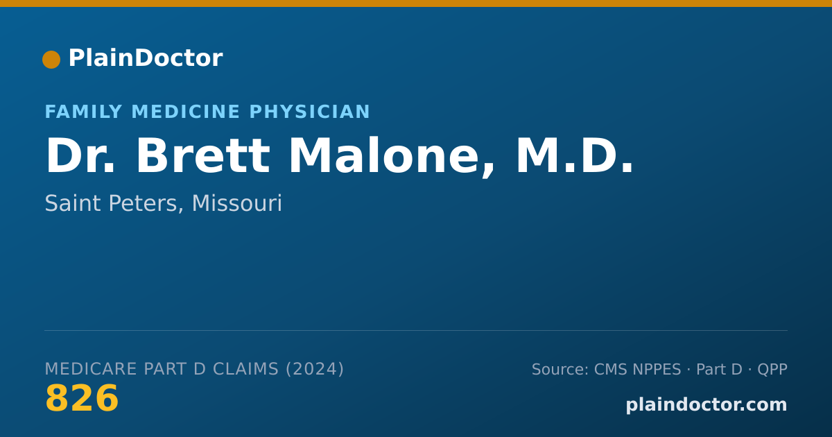 Shareable card for Brett Malone, M.D. - Family Medicine Physician, Saint Peters, MO