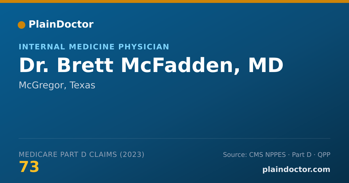 Shareable card for Brett McFadden, MD - Internal Medicine Physician, McGregor, TX