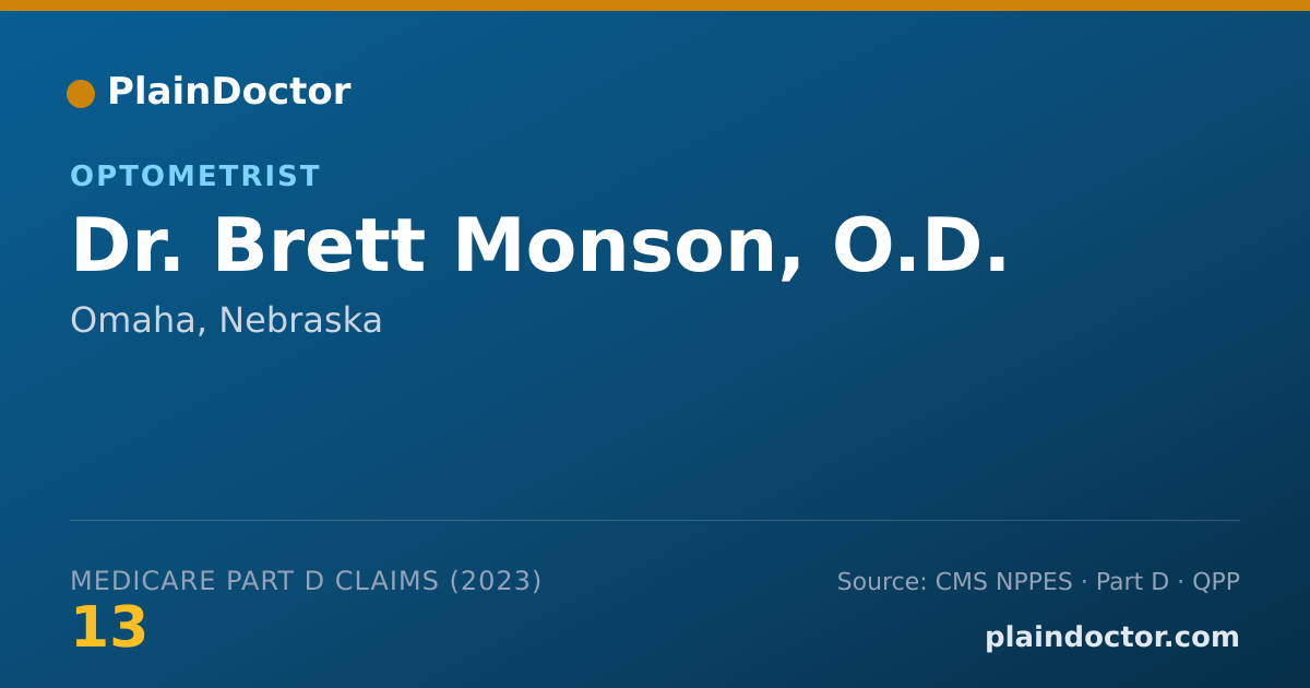 Shareable card for Brett Monson, O.D. - Optometrist, Omaha, NE