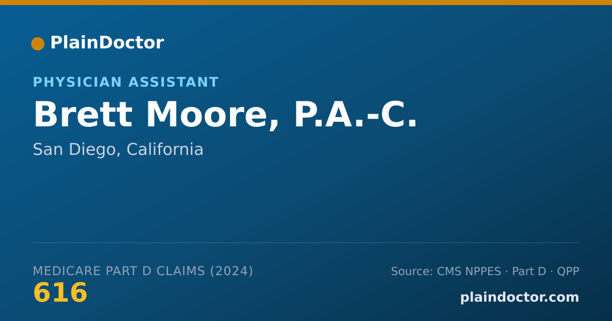 Shareable card for Brett Moore, P.A.-C. - Physician Assistant, San Diego, CA