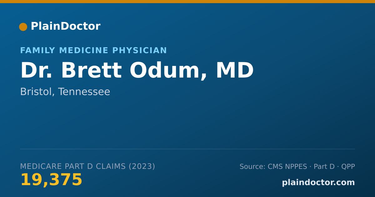 Shareable card for Brett Odum, MD - Family Medicine Physician, Bristol, TN