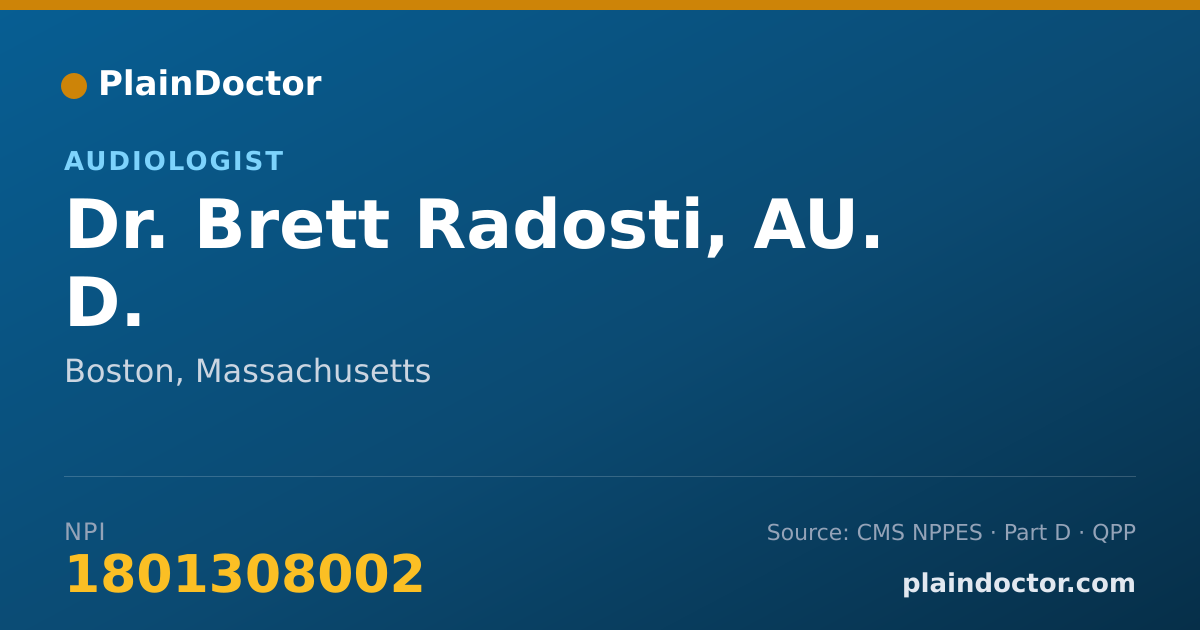 Shareable card for Brett Radosti, AU. D. - Audiologist, Boston, MA