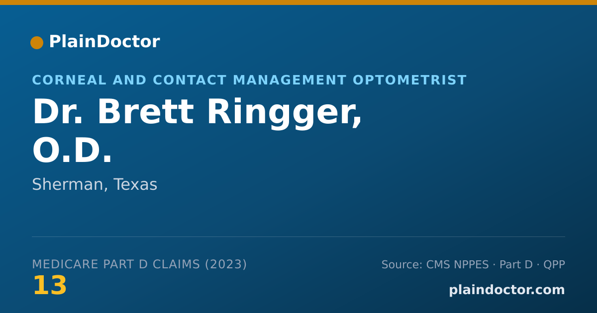 Shareable card for Brett Ringger, O.D. - Corneal and Contact Management Optometrist, Sherman, TX