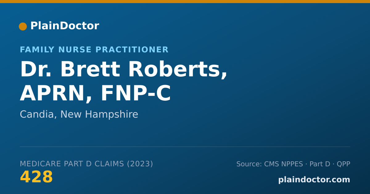 Shareable card for Brett Roberts, APRN, FNP-C - Family Nurse Practitioner, Candia, NH