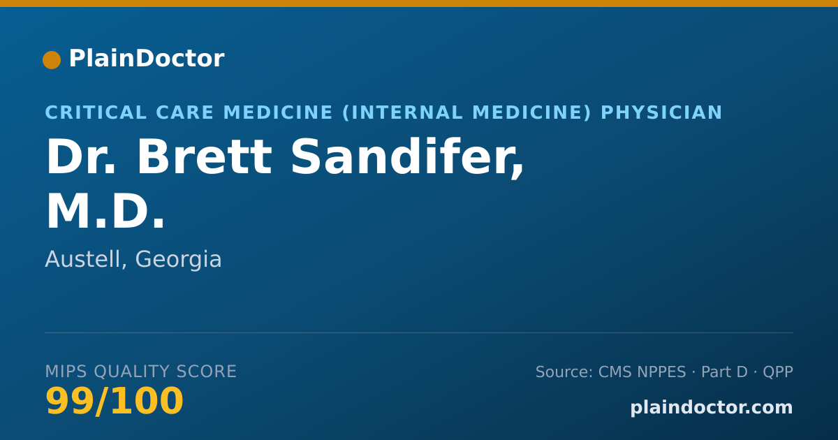 Shareable card for Brett Sandifer, M.D. - Pulmonary Disease Physician, Austell, GA