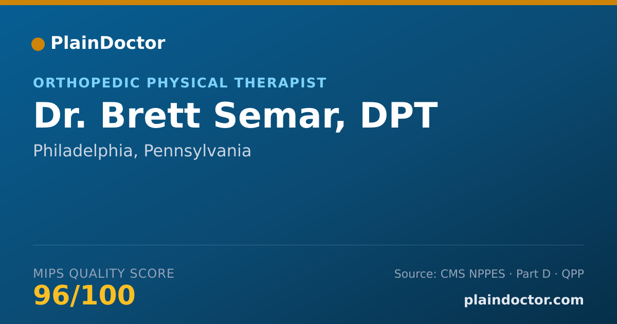 Shareable card for Brett Semar, DPT - Orthopedic Physical Therapist, Philadelphia, PA
