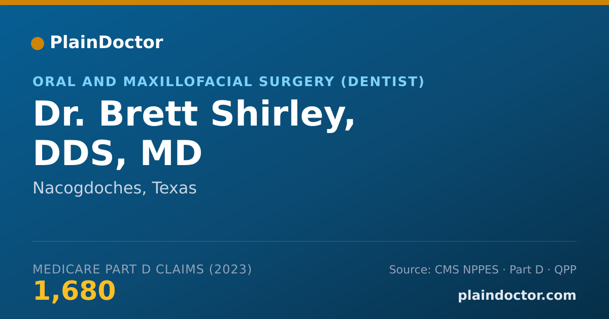 Shareable card for Brett Shirley, DDS, MD - Oral and Maxillofacial Surgery (Dentist), Nacogdoches, TX