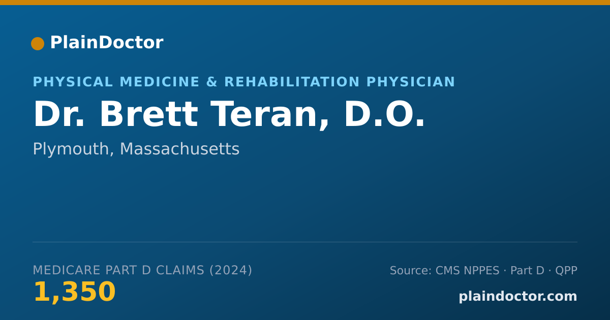 Shareable card for Brett Teran, D.O. - Physical Medicine & Rehabilitation Physician, Plymouth, MA