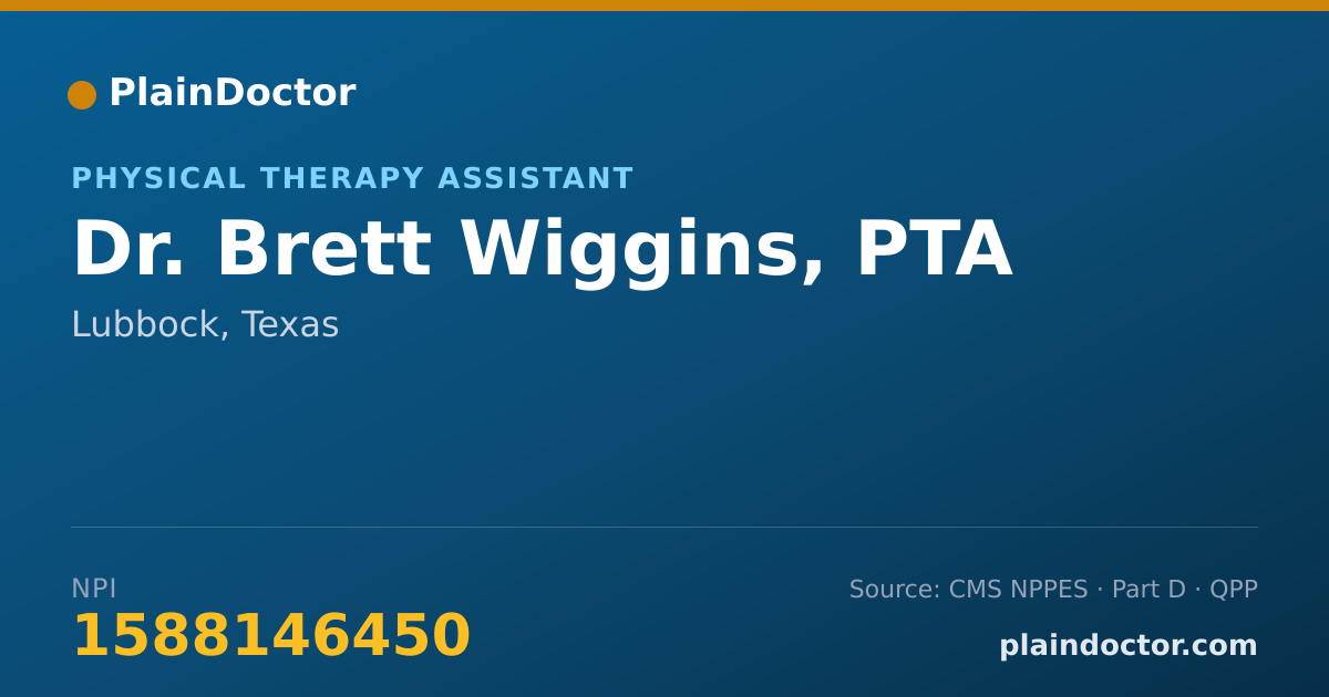 Shareable card for Brett Wiggins, PTA - Physical Therapy Assistant, Lubbock, TX