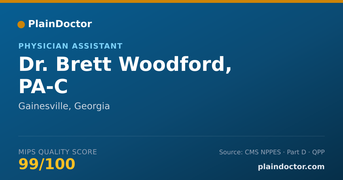 Shareable card for Brett Woodford, PA-C - Physician Assistant, Gainesville, GA