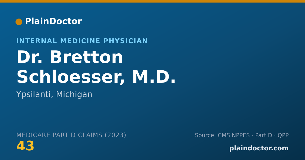 Shareable card for Bretton Schloesser, M.D. - Internal Medicine Physician, Ypsilanti, MI