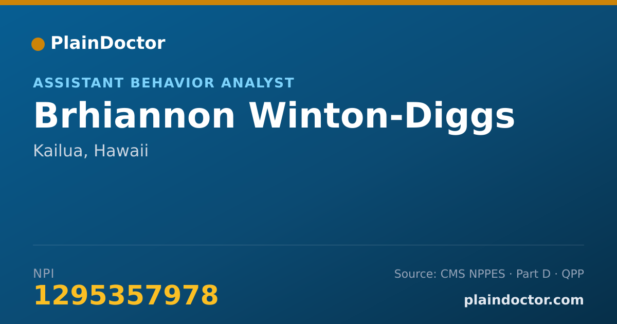 Shareable card for Brhiannon Winton-Diggs - Assistant Behavior Analyst, Kailua, HI