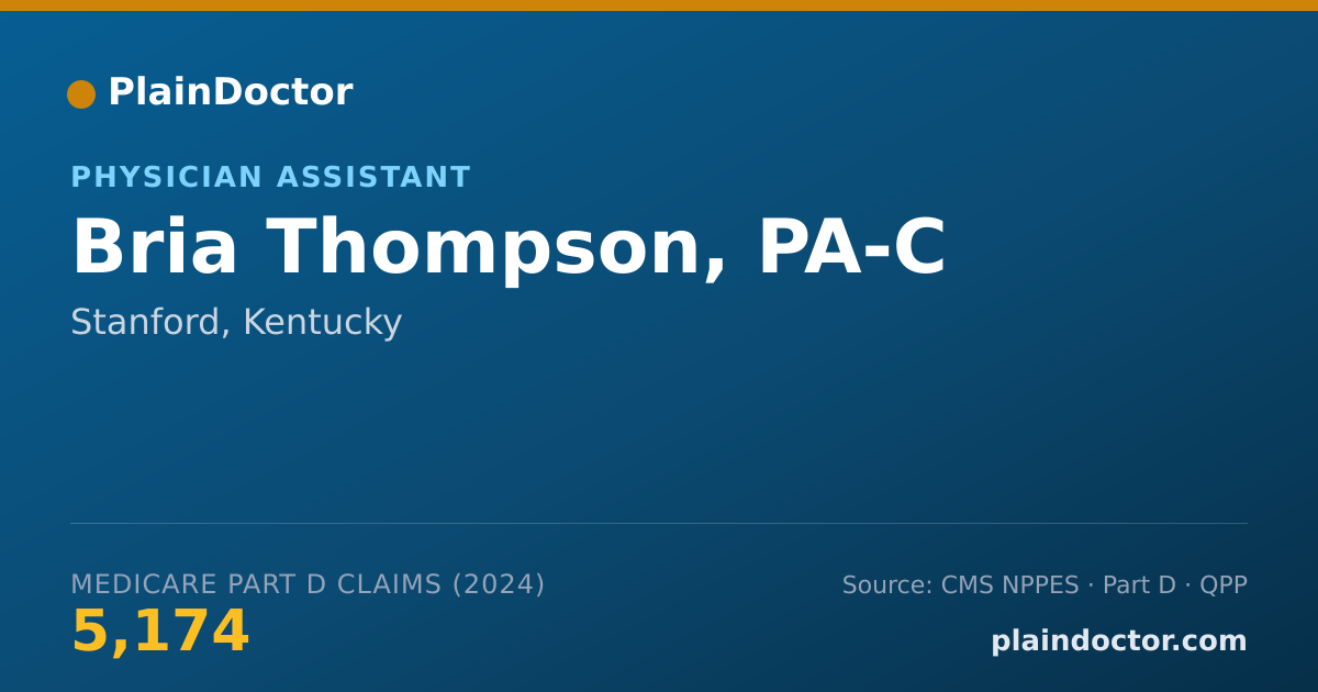 Shareable card for Bria Thompson, PA-C - Physician Assistant, Stanford, KY