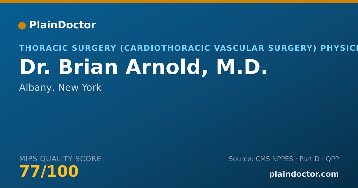 Shareable card for Brian Arnold, M.D. - Thoracic Surgery (Cardiothoracic Vascular Surgery) Physician, Albany, NY
