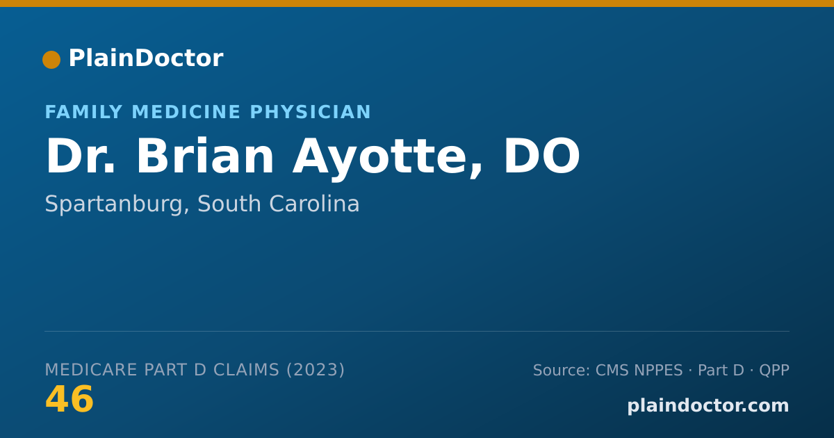 Shareable card for Brian Ayotte, DO - Family Medicine Physician, Spartanburg, SC