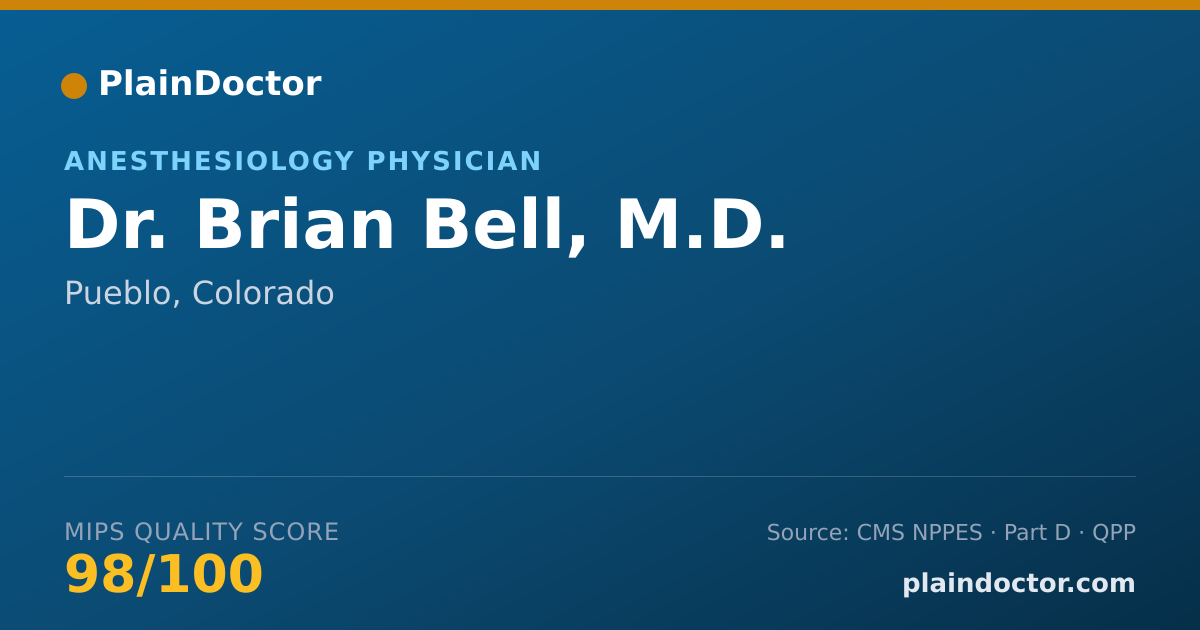Shareable card for Brian Bell, M.D. - Anesthesiology Physician, Pueblo, CO