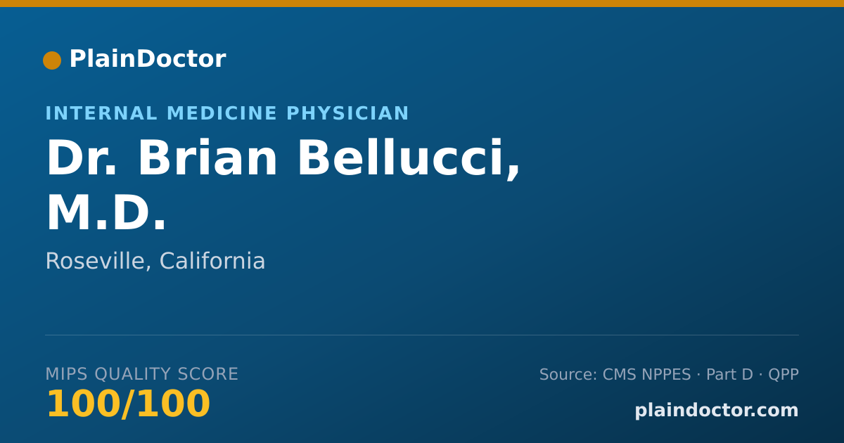 Shareable card for Brian Bellucci, M.D. - Internal Medicine Physician, Roseville, CA