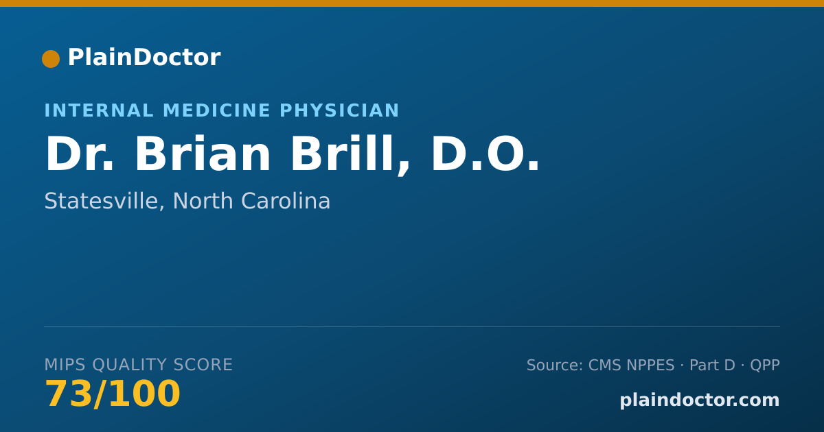 Shareable card for Brian Brill, D.O. - Internal Medicine Physician, Statesville, NC