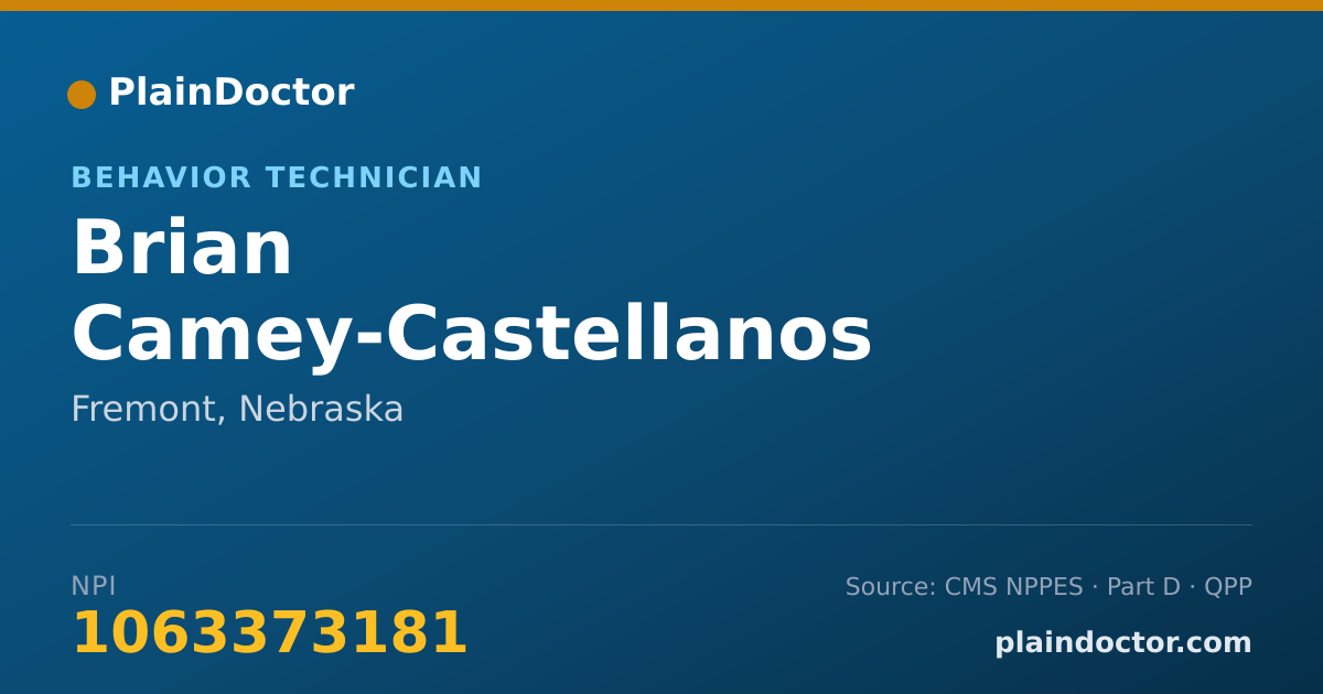 Shareable card for Brian Camey-Castellanos - Behavior Technician, Fremont, NE