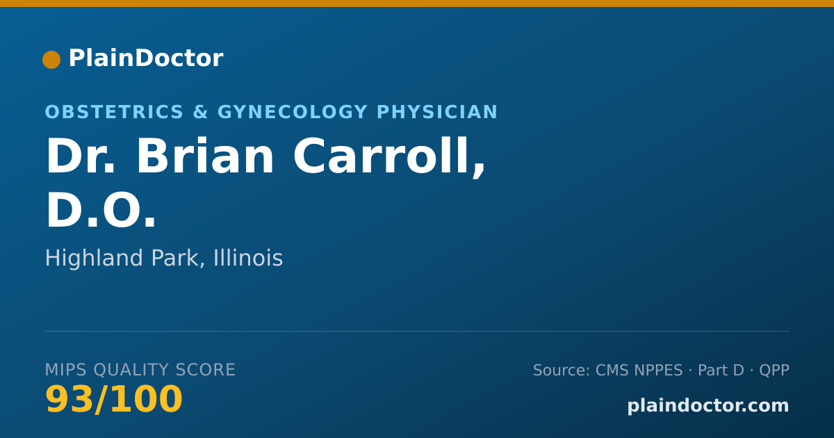 Shareable card for Brian Carroll, D.O. - Obstetrics & Gynecology Physician, Highland Park, IL