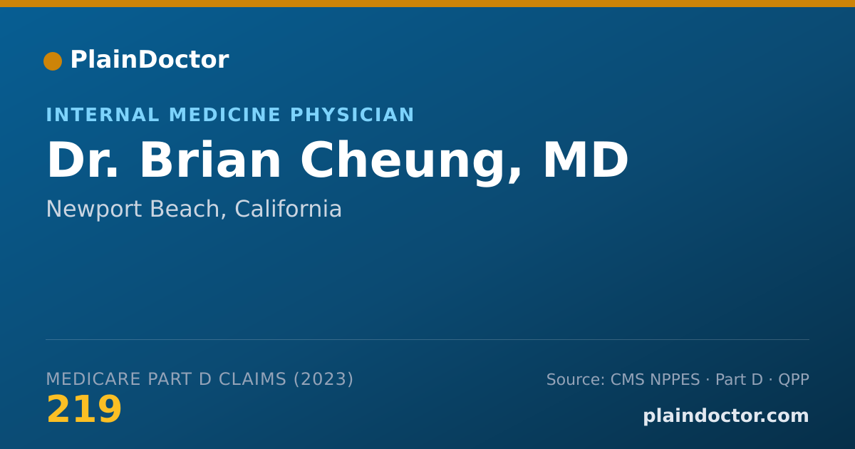 Shareable card for Brian Cheung, MD - Internal Medicine Physician, Newport Beach, CA