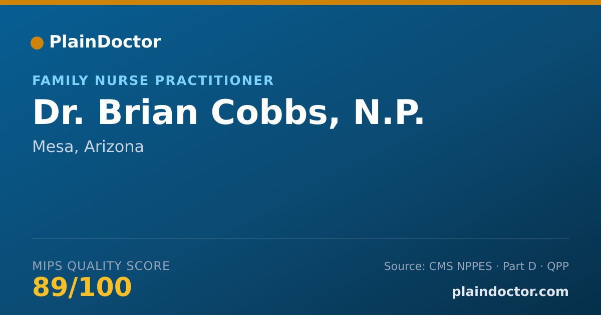 Shareable card for Brian Cobbs, N.P. - Family Nurse Practitioner, Mesa, AZ