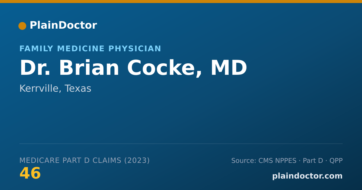 Shareable card for Brian Cocke, MD - Family Medicine Physician, Kerrville, TX