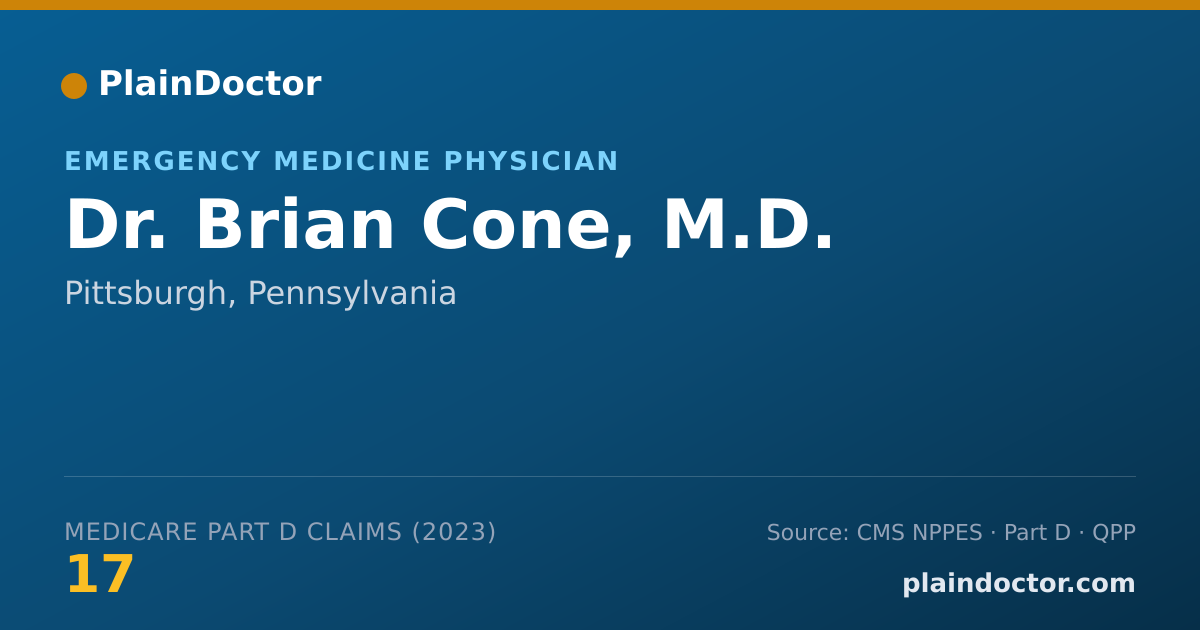 Shareable card for Brian Cone, M.D. - Emergency Medicine Physician, Pittsburgh, PA