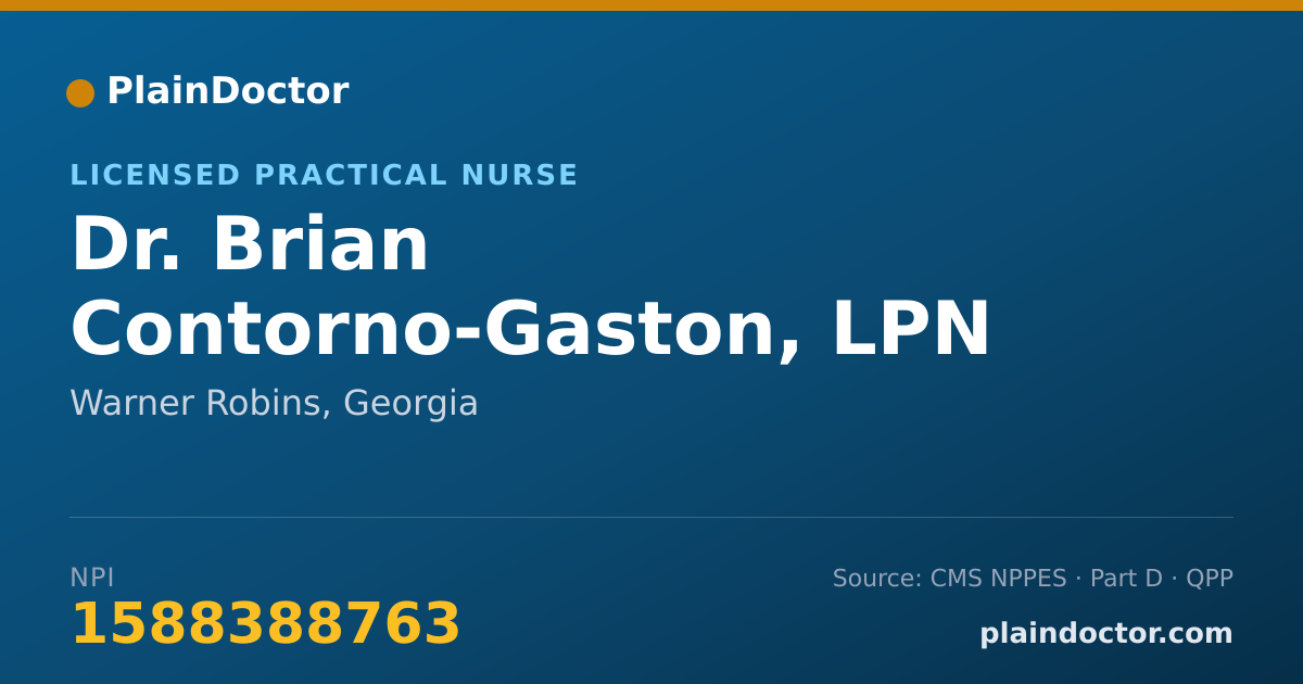 Shareable card for Brian Contorno-Gaston, LPN - Licensed Practical Nurse, Warner Robins, GA