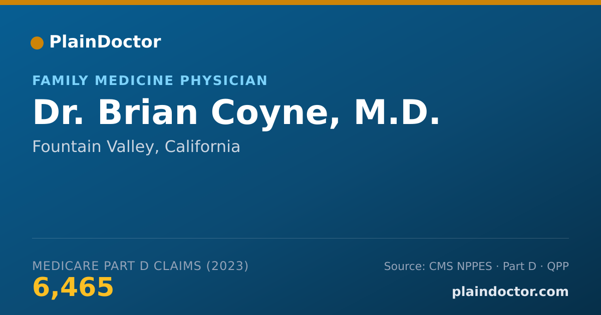 Shareable card for Brian Coyne, M.D. - Family Medicine Physician, Fountain Valley, CA