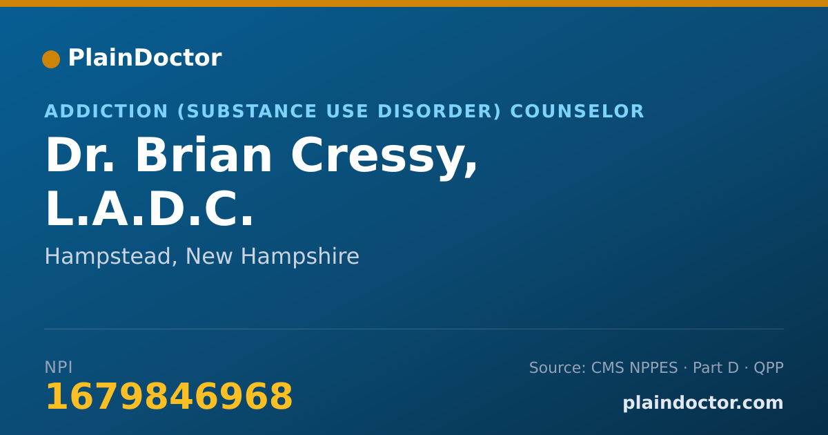 Shareable card for Brian Cressy, L.A.D.C. - Addiction (Substance Use Disorder) Counselor, Hampstead, NH