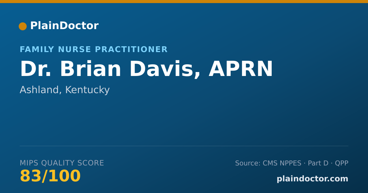 Shareable card for Brian Davis, APRN - Family Nurse Practitioner, Ashland, KY