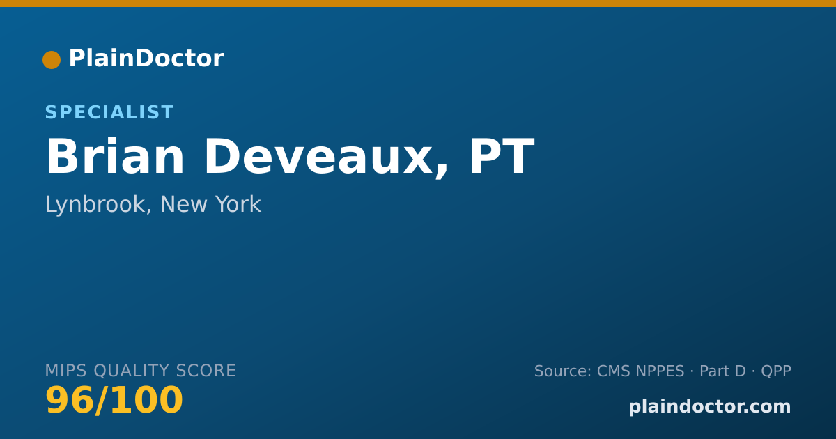 Shareable card for Brian Deveaux, PT - Specialist, Lynbrook, NY
