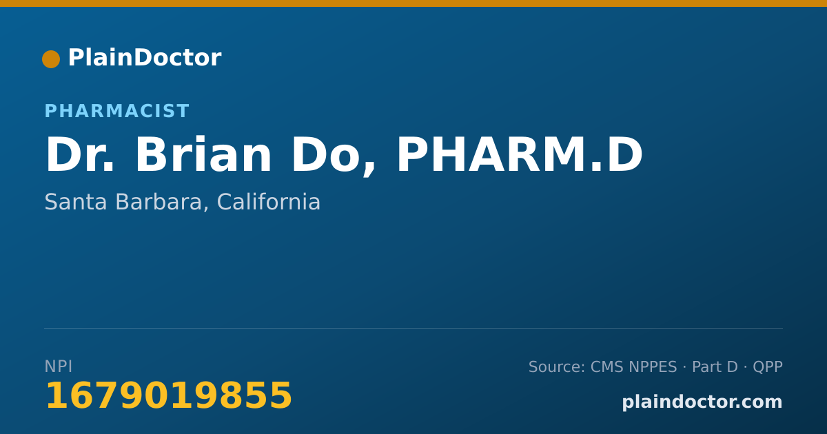 Shareable card for Brian Do, PHARM.D - Pharmacist, Santa Barbara, CA